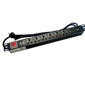 Đơn vị phân phối điện đa năng 6 chiều PDU với cổng USB 4 bit chống sét dây điện và phụ kiện cung cấp - Product Image 1