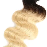 Tissage de cheveux brésiliens T1B/613 Body Wave, extension 100% cheveux humains, 1 pièce, cheveux Remy, double trame machine, 10-30 pouces, permable