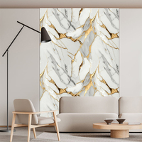 Panneau mural intérieur résidentiel en PVC brillant effet marbre, facile d'entretien, avec base UV, matériau écologique