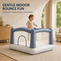 Parc de jeu gonflable pour tout-petits avec ouvertures avant et arrière, panneaux latéraux en maille et plateforme de rebond en PVC pour marque privée
