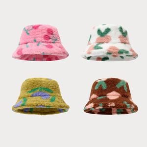 Sombrero de Pescador de Felpa con Estampado de Moda para Mujer, Novedad 2025, Cálido y Casual para Invierno - Product Image 2