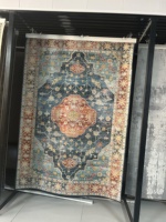 Tapis imprimé lavable en machine, style persan vintage, antidérapant, à poils ras, doux, pour salon, chambre à coucher, décoration intérieure
