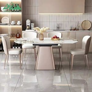 Ensemble de salle à manger extensible pivotant Wayon moderne, <span class=keywords><strong>table</strong></span> et chaises rotatives pour utilisation dans les projets de villas - Product Image 4