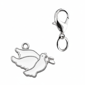 Pendentif Breloque Style Vintage Mm20x16 "DOVES" pour Fabrication de Bijoux DIY, en Alliage avec Pierre Précieuse et Sertissage à la Cannelure, pour Artisanat et Bijouterie - Product Image 2
