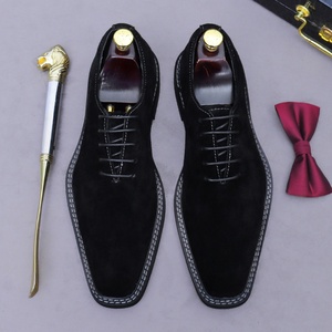 Plus Size Men's British Suede <b>Shoes</b> - Genuine Leather Breathable Oxfords, Frosted Anti-Fur Business Casual Trendy Dress <b>Shoes</b> - Product Image 6