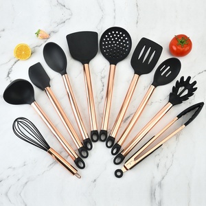 13 Pieces Silicone Cooking Utensils Set Kitchen Tools Stainless Steel Spatula Set with Rose Gold <b>Handle</b> - Product Image 6