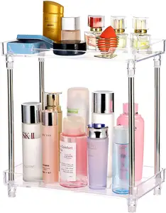 Badkamer Organizer Aanrecht 2-Band Vanity Lade Hoekplank Voor Make-Up Cosmetische Parfum Huidverzorging Badkamer Benodigdheden