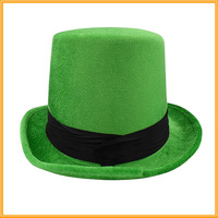 Accessoires de fête pour la Saint-Patrick irlandaise : Chapeau Fedora vert et or avec grande boucle, chapeau de carnaval Saint-Patrick, chapeau de cowboy irlandais