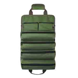 Lona verde con dos cremalleras, herramientas organizadoras de taller, bolsa de herramientas de alta resistencia, bolsa enrollable para cuchillos de Chef, Jiahao Lyjenny - Product Image 2