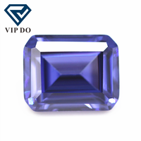 Wuzhou usine prix 3*5-10*14mm étape cut octagon forme L-tanzanite/tanzanite cubique zircone gemmes synthétique émeraude CZ pierre