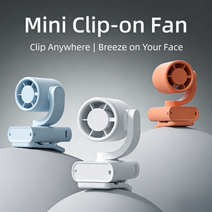 Ventilateur portable pliable rechargeable en plastique, mini turbo, pour extérieur, avec clip, moteur sans balais, 8+ heures d'autonomie, silencieux - Product Image 2