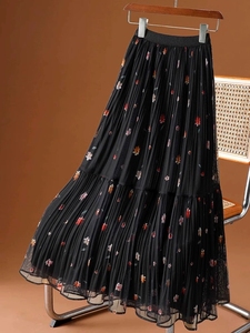 Nuova <span class=keywords><strong>Gonna</strong></span> Lunga Plissettata con Stampa Floreale in Rete Primavera/Estate 2026 - Product Image 4