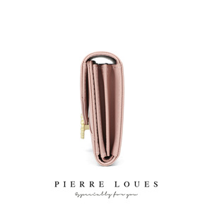 Portefeuille long à trois volets pour femme Pierre Loues, 7 pouces, fermoir en forme de cœur perlé, sac à main en cuir PU, utilisation quotidienne - Product Image 3