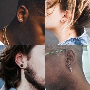 1 Paire de Boucles <span class=keywords><strong>d</strong></span>'Oreilles Clous Hexagonaux pour Hommes et Femmes, en Acier Inoxydable, Style Punk, Nouveauté Vis, Bijoux de Fête Rock Gothique - Product Image 6