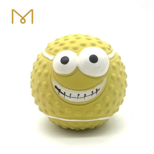 Squeaky प्राकृतिक रबर लेटेक्स भावनात्मक अभिव्यक्ति कुत्ते की गेंद मुस्कान के साथ खेल - Product Image 6