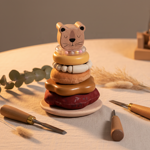 Giocattoli Impilabili in Legno Ecologici StarQmi per Bambini 0-24 Mesi, Giochi Educativi Montessori per l'Apprendimento Precoce - Product Image 1