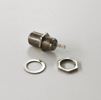 Conector Coaxial RF de 75 ohmios, F Hembra a F Hembra, Tipo Bulkhead con Pin Receptáculo (Aleación de Zinc)
