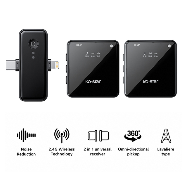 Mini Wireless Microphone Vlogging Interview Recording Microphone Mobile Phone Wireless Lapel Microphone