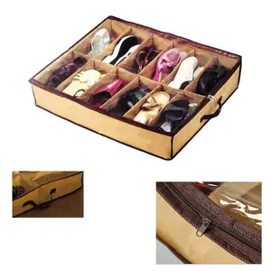 Caja de almacenamiento no tejida para zapatos, caja de zapatos plegable de comercio exterior, bolsa de almacenamiento a prueba de polvo de 12 rejillas, TK16