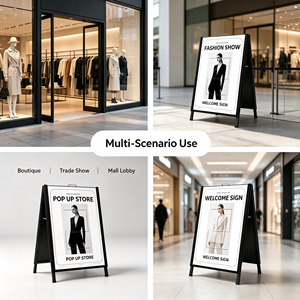 Zware aluminium A-frame reclamedisplayrek met snel-openende klikframe dubbelzijdige posterhouder voor winkels - Product Image 6