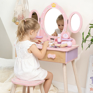 Table de Maquillage Rose Princesse pour Enfants, <span class=keywords><strong>Jeu</strong></span> d'Imitation Éducatif, Cadeau de Maquillage pour Filles, Jouets de Simulation pour Enfants, Vente en Gros - Product Image 2