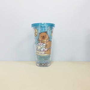 Capibara Double Layer Straw Cup 450ml Colorful Cartoon Design For Drinks Party Use - Product Image 3