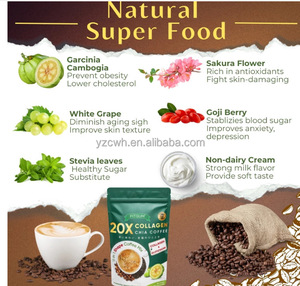 Poudre de Collagène Instantanée <span class=keywords><strong>Blanche</strong></span> Saveur Chocolat aux Graines de Chia Caféinée Qualité Supérieure Boisson Solide au Café Sucré Amincissante et Brûle-Graisse - Product Image 4
