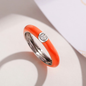 Anelli di Moda F1671 Unisex con Zirconia Cubica Creata in Laboratorio, Anelli con Gemme in Montatura Rotonda, Gioielli Regalo - Product Image 2