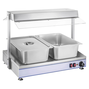 Calentador de Alimentos Tipo Buffet Infrarrojo de Acero Inoxidable con Protector de Vidrio, Equipo de Catering Comercial, Equipo de Restaurante, Cocina - Product Image 2