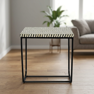 Modern Eco-Friendly Portable Square Design Wood Frame Bone Inlay Coffee Table Storage Drawers for Living Room Bedroom Furniture - Product Image 1