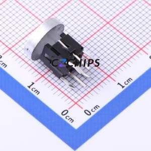 TPB01-107L1S7 Tactile Switch Through hole Component (THT) Switch Round Button Silver - Product Image 2