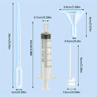 Kit dispensador Perfume recargable Herramientas cosméticas de plástico que incluyen embudo de paja estilo jeringa para una separación conveniente