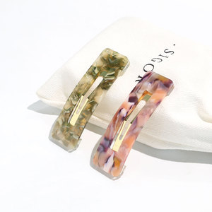 Épingles à cheveux rectangulaires en acétate pour filles, clips à pression pour cheveux, accessoires de cheveux personnalisés, clips <span class=keywords><strong>tic</strong></span> tac, épingles à cheveux pour femmes, 2022 - Product Image 1