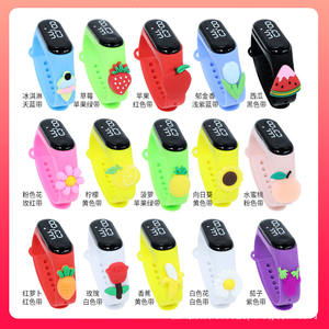 <span class=keywords><strong>Montre</strong></span> <span class=keywords><strong>bracelet</strong></span> numérique LED étanche pour enfants, avec logo personnalisé, motif dessin animé, pour garçons et filles, motif animal - Product Image 2