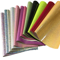 Tissu en Faux cuir brillant à paillettes, Collection de luxe, pour décoration, sacs, nœuds de cheveux, étui de téléphone, etc