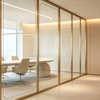 Panneaux de cloison en verre, design acoustique, isolation phonique, verre feuilleté de sécurité, profil en aluminium antirouille pour bureau moderne