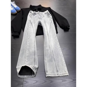 Pantalones Vaqueros Ligure Hem para Hombre, con Detalle de Borde Liguriano, Corte Recto, Estilo Italiano - Product Image 1
