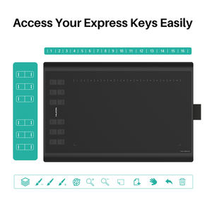 Tablette graphique numérique professionnelle <span class=keywords><strong>Huion</strong></span> H1060P, bloc-notes numérique pour enfants, tablette graphique avec stylet pour le dessin - Product Image 2