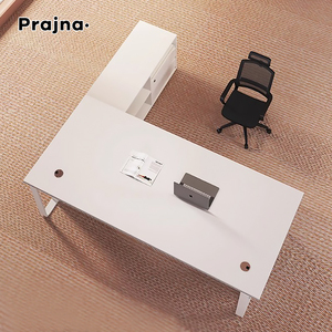 Mesa en Manager Boss CEO Manager Escritorio en forma de L Mesa de oficina ejecutiva de madera blanca para muebles de oficina - Product Image 5