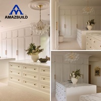 AMAZBUILD Dressing Moderne Blanc Luxe Style Shaker, Armoire Personnalisable avec Tiroirs et Placards, Montage Facile