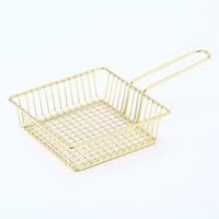 Nouveau panier à frites en fer avec poignée, mini passoire créative en maille pour la présentation des aliments sur le bureau