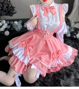 <span class=keywords><strong>Dulce</strong></span> Rosa Lolita vestido mucama Cosplay disfraces Lolita conejito juego <span class=keywords><strong>de</strong></span> rol uniforme <span class=keywords><strong>de</strong></span> Halloween - Product Image 6