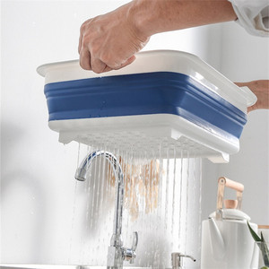 Household Kitchen Tools Foldable Drain Organizer Collapsible Dish <b>Drying</b> Basket <b>Rack</b> - Product Image 4