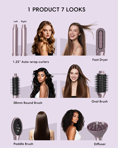 <span class=keywords><strong>Spazzola</strong></span> Asciugacapelli ad Aria Calda con 7 Testine Intercambiabili per Styling Rapido e Duraturo di <span class=keywords><strong>Capelli</strong></span> Ondulati, Logo Personalizzabile OEM/ODM - Product Image 3