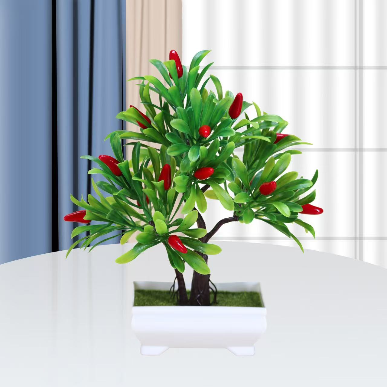 Potted Plant Artificial Strawberry Tree Artificial Fruit Tree Bonsai  Greenery Plastic Pot Faux Potted Flower Model for Home| Alibaba.com