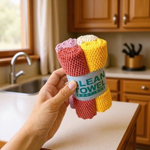 Premium 4 Pack Rice Grain Microfiber Cloths - 30x30cm Super Absorbent Glass & Dish Towels for Kitchen & Bathroom - Product Image 1