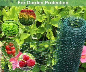 Hühner draht Blumen 15,7x157 Zoll Grünes Netz 0,6-Zoll Sechseck verzinkt PVC beschichtet Netz Zaun Handwerk Garten - Product Image 4