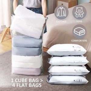 Transparent Best Sale PA PE Plastic Zip Sealer Space Saver Travel Compressed Flat Vacuum Storage Bags Pillow bag storage