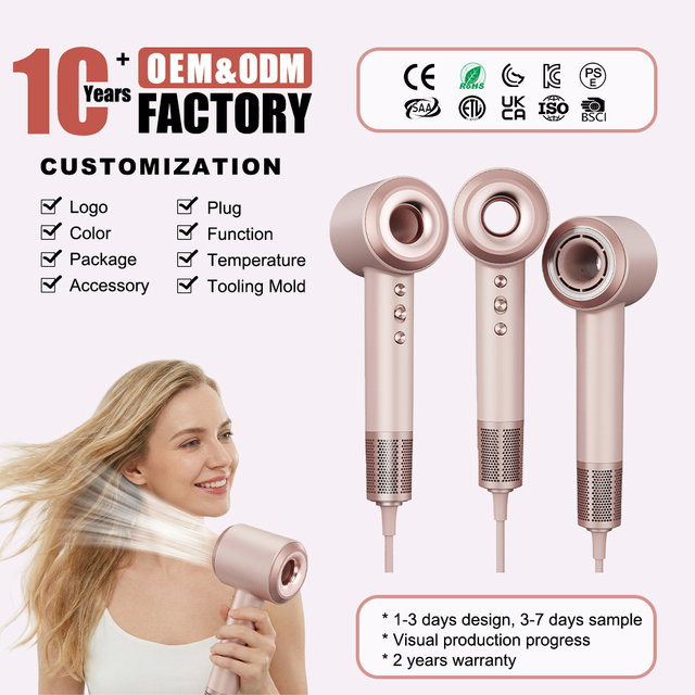 Professional High Speed Hair Dryer Low Noise Magnetic Nozzle Quick Drying Hair Care Tool for All Hair Types