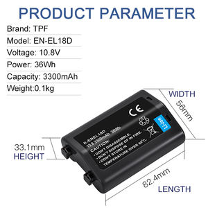 EN-EL18D ใหม่แบตเตอรี่ Li-ion 10.8V 3300mAh ความจุ1100mAh ชาร์จได้สำหรับ <span class=keywords><strong>Nikon</strong></span> Z9 D800 <span class=keywords><strong>D4</strong></span> D4S D5 D6 - Product Image 5